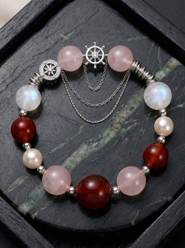 Cancer Deep Trench Crystal Bracelet | Aquamarine Wealth Talisman