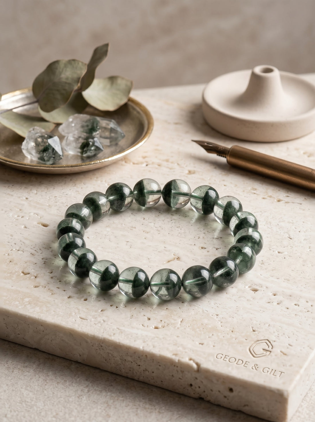 Natural Green Phantom Quartz Bracelet: The Trigonal Multi-Stage Metasomatic Growth Spatiotemporal Fault Energy Matrix and High-Frequency Wealth Algorithm Superconducting Artifact for Ecosystem Expansion Periods