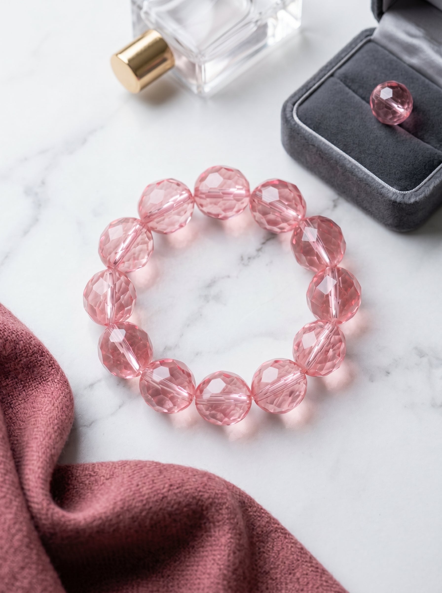 Natural Rose Quartz Single-Loop Bracelet: The Liquid Silica Defense Matrix and Sovereign Resonance Field to Heal High-Pressure Trauma