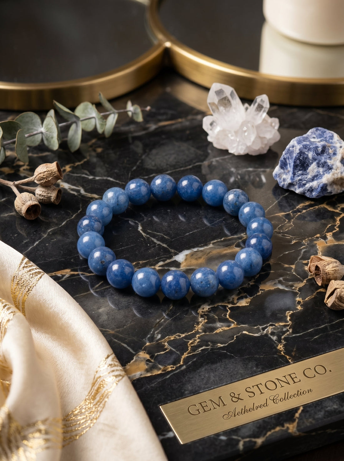 Blue Quartz Bracelet: Divine Clarity & Communication Crystals