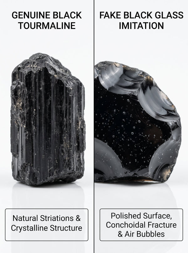 How to Tell if Black Tourmaline is Real: Spotting Glass and Plastic Fakes