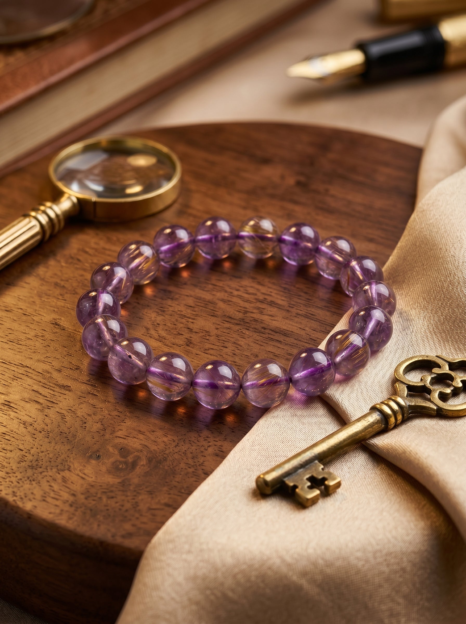 Natural Super Seven Amethyst Bracelet: The Trigonal Multi-Metal Acicular Lattice Oriented High-Frequency Resonance Defense Grid and High-Frequency Negative Entropy Self-Balancing Superconducting Artifact for Multidimensional Breakthrough Periods