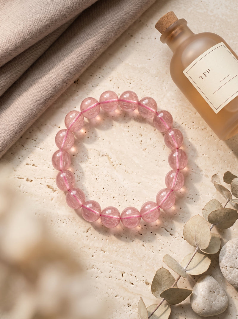 Pink Rabbit Hair Quartz: The Magnetic Softener | Resonance & Emotional Rejuvenation