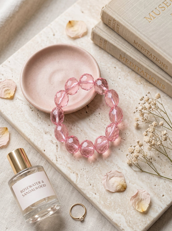 Natural Rose Quartz Single-Loop: The Essential Base | Core Pulse Alignment & Foundational Rejuvenation