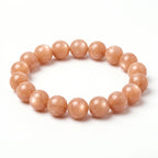 Premium Orange Moonstone Beaded Bracelet | Hand-Polished Natural Gemstone Jewelry for Inner Peace & Radiance