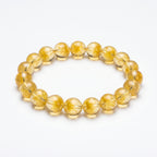 Premium Yellow Hematoid Quartz Beaded Bracelet | Hand-Polished Natural Gemstone Jewelry for Energy & Manifestation