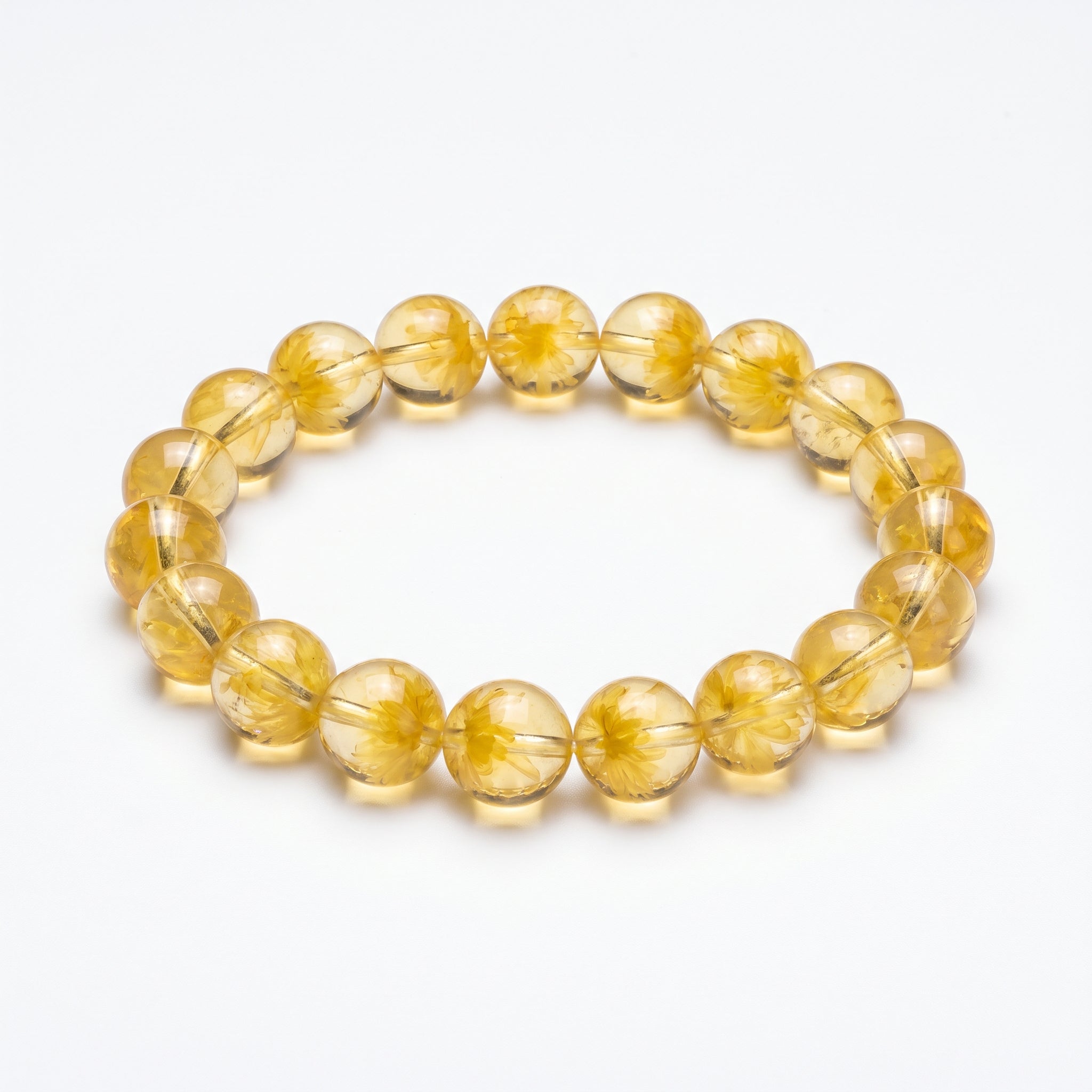 Premium Yellow Hematoid Quartz Beaded Bracelet | Hand-Polished Natural Gemstone Jewelry for Energy & Manifestation