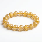 Premium Yellow Rabbit Hair Quartz Bracelet | Hand-Polished Natural Gemstone Jewelry for Joy & Prosperity