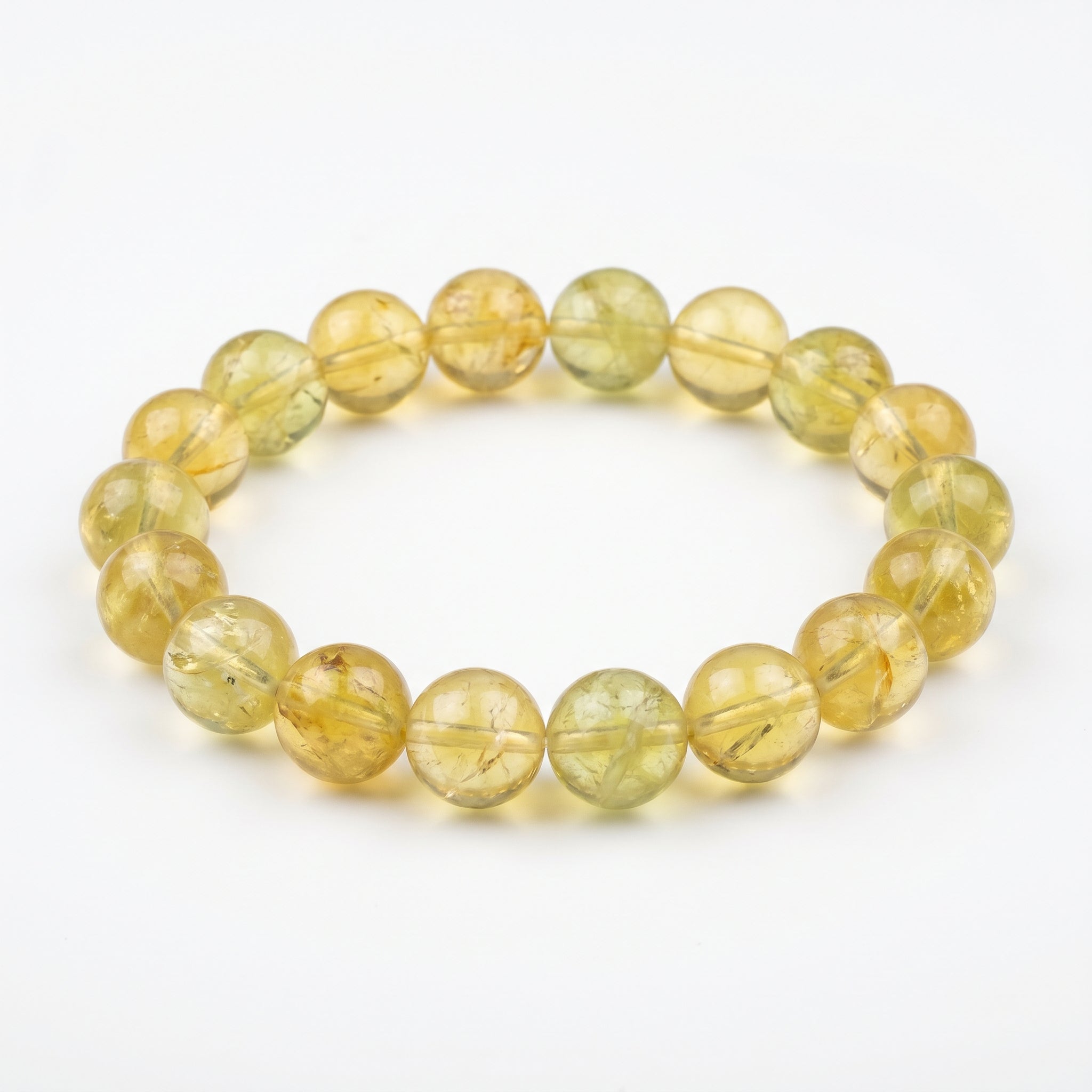 Premium Yellow Fluorite Beaded Bracelet | Hand-Polished Natural Gemstone Jewelry for Abundance & Focus