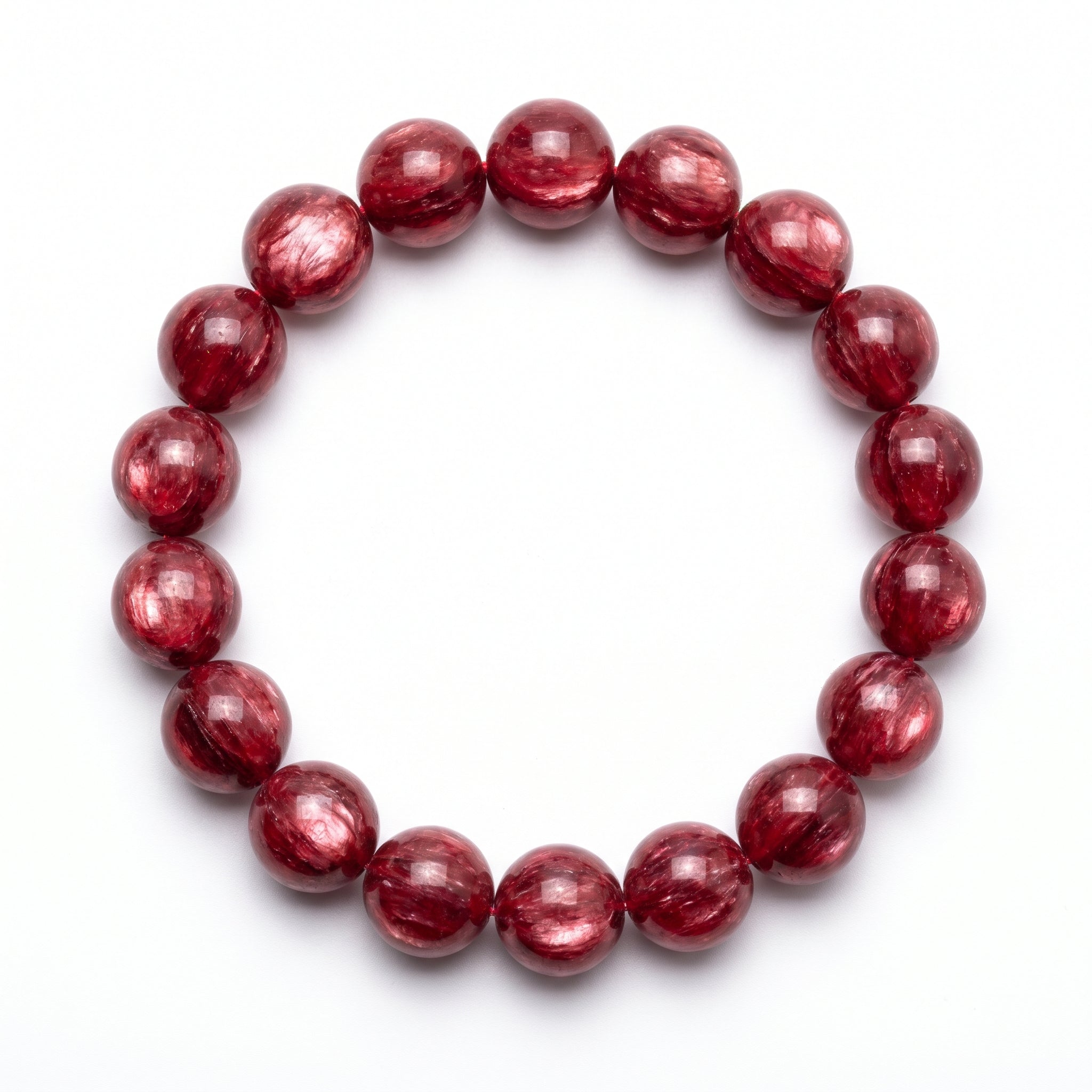 Premium Red Lepidolite Beaded Bracelet | Hand-Polished Natural Gemstone Jewelry for Love & Harmony