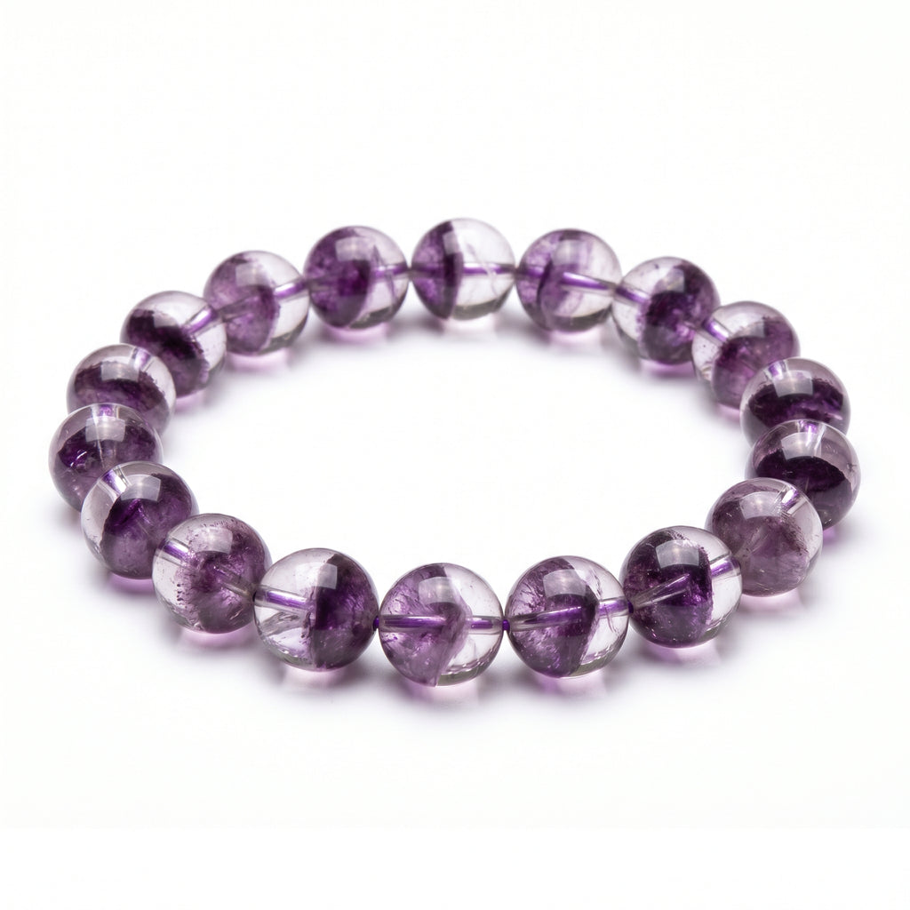 Authentic Purple Phantom Quartz Bracelet | The "Phantom Crystal" | Unique Healing Gemstone Jewelry