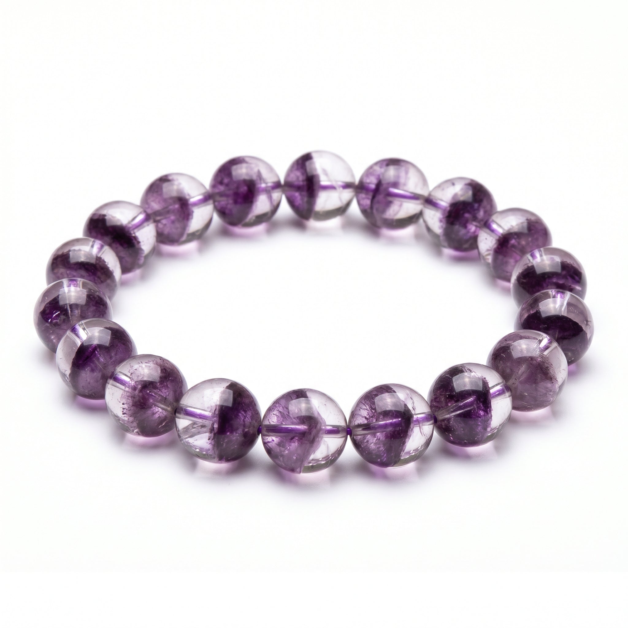 Authentic Purple Phantom Quartz Bracelet | The "Phantom Crystal" | Unique Healing Gemstone Jewelry