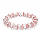 Premium Pink & White Phantom Beaded Bracelet | Hand-Polished Natural Gemstone Jewelry for Inner Peace & Clarity