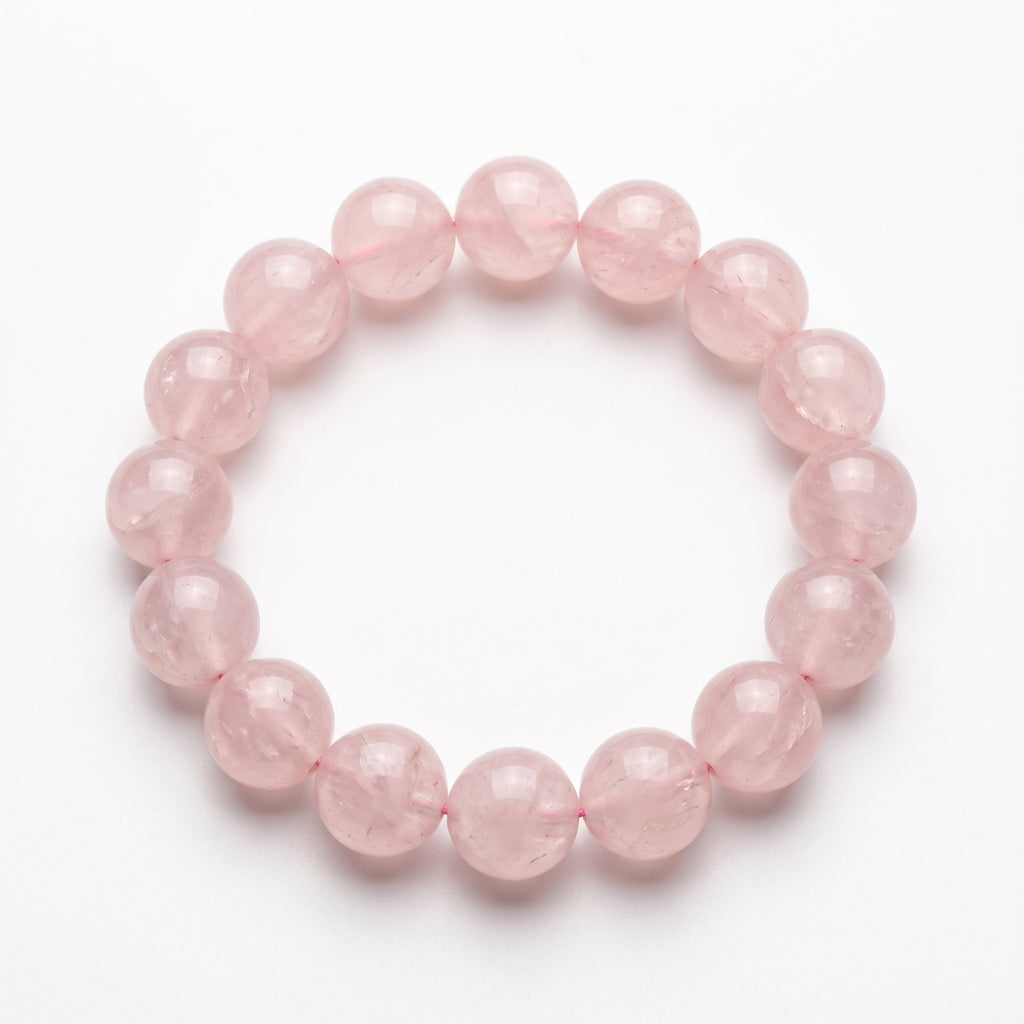 Premium Madagascar Rose Quartz Beaded Bracelet | Hand-Polished Natural Gemstone Jewelry for Elegance & Harmony