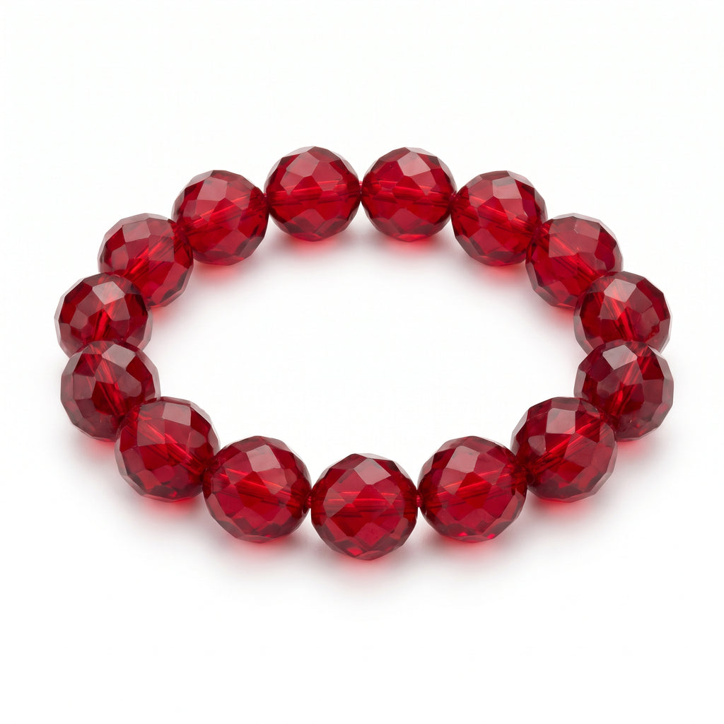 Premium Red Fire Quartz Beaded Bracelet | Hand-Polished Natural Gemstone Jewelry for Abundance & Passion