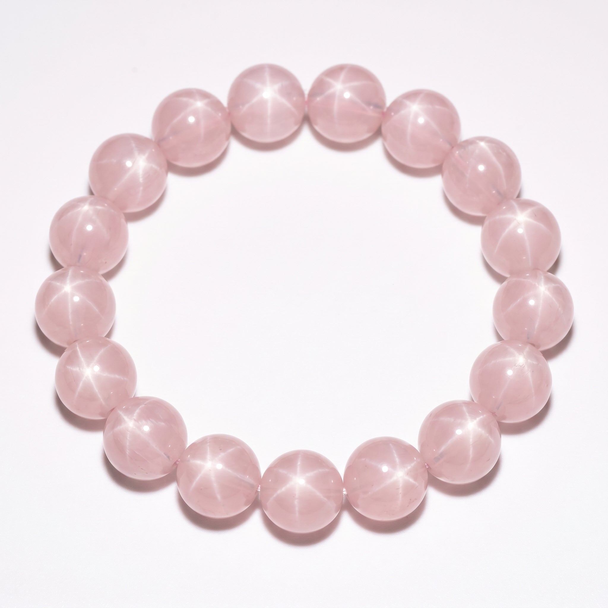 Premium Star Rose Quartz Beaded Bracelet | Hand-Polished Natural Gemstone Jewelry for Attraction & Inner Peace