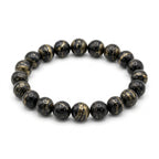 Premium Black Gold Azeztulite Beaded Bracelet | Hand-Polished Natural Gemstone Jewelry for Balance & Harmony