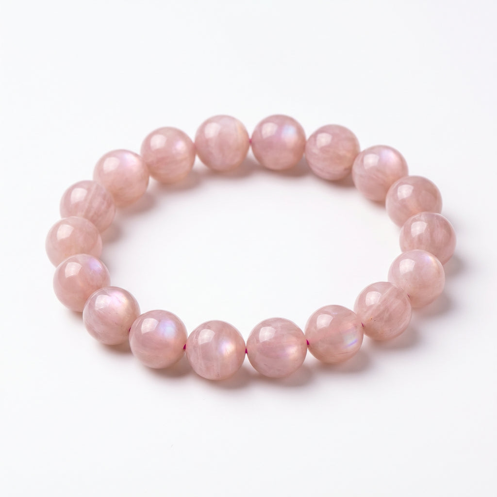 Premium Peach Moonstone Beaded Bracelet | Hand-Polished Natural Gemstone Jewelry for Inner Peace & Grace