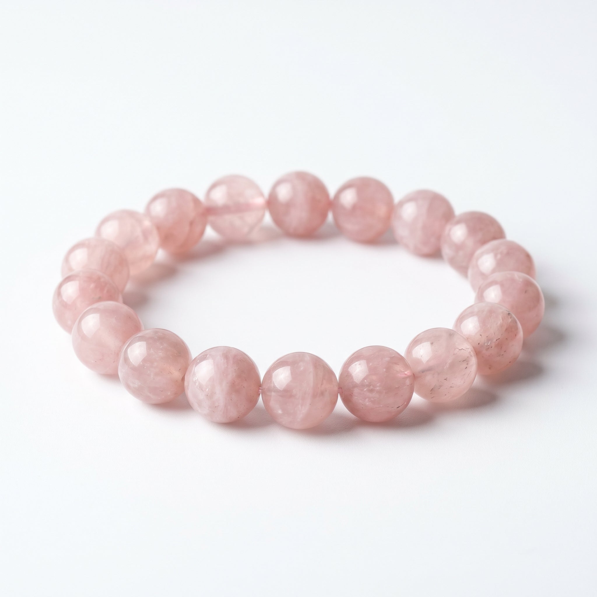 Premium Mozambique Rose Quartz Beaded Bracelet | Hand-Polished Natural Gemstone Jewelry for Inner Peace & Balance