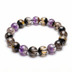 Premium Black Gold Super Seven Beaded Bracelet | Hand-Polished Natural Gemstone Jewelry for Wisdom & Balance