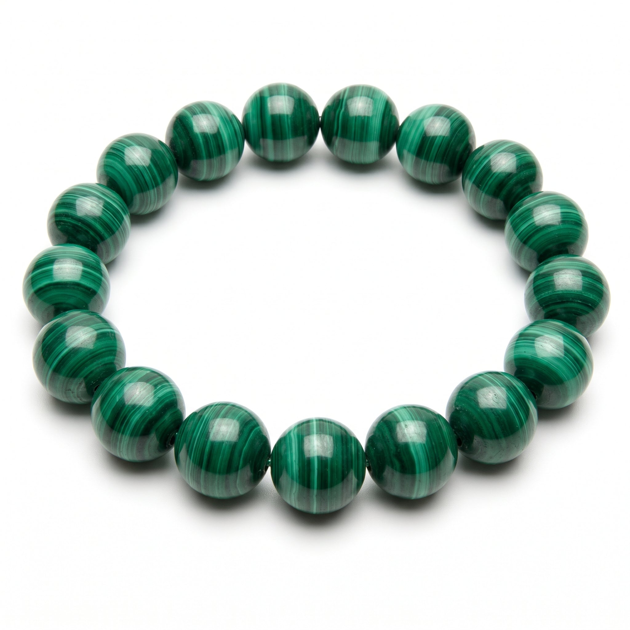 Premium Malachite Beaded Bracelet | Hand-Polished Natural Gemstone Jewelry for Protection & Harmony