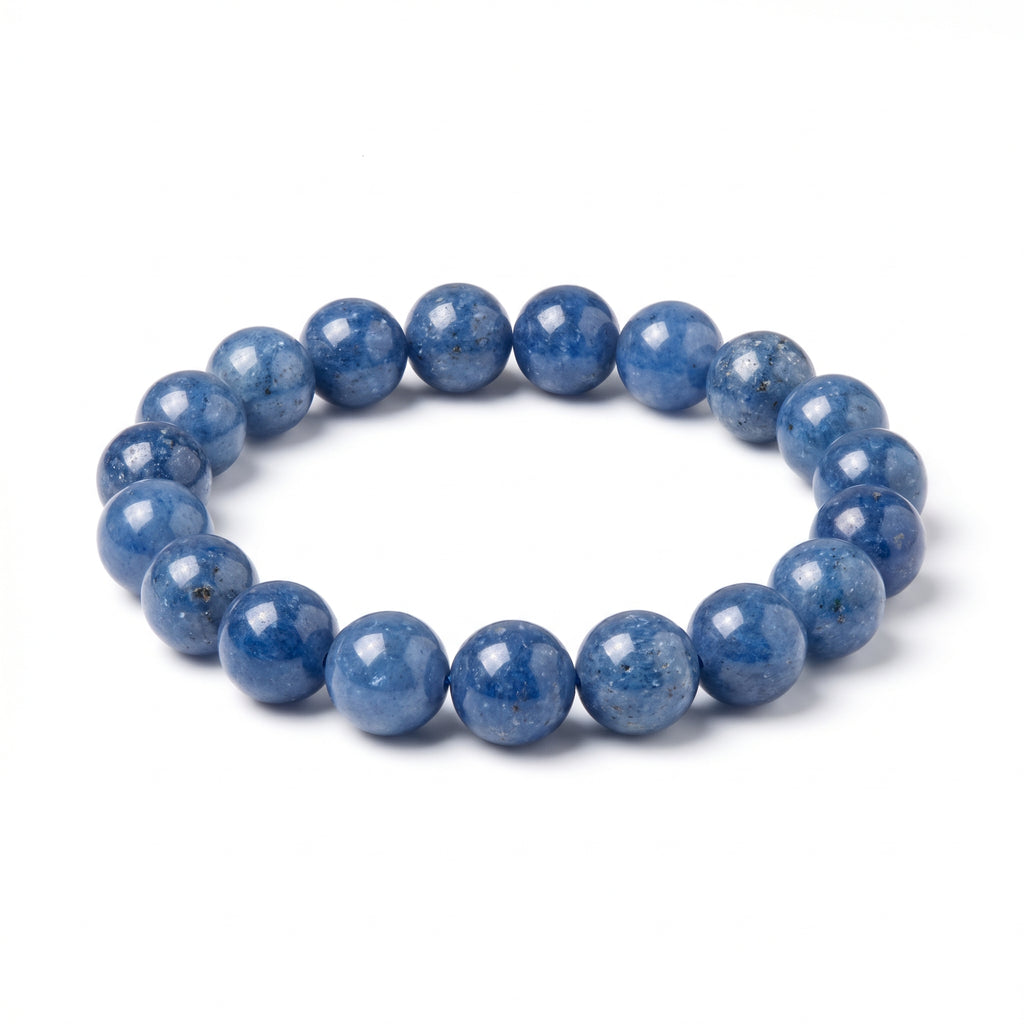 Premium Blue Aventurine Beaded Bracelet | Hand-Polished Natural Gemstone Jewelry for Inner Peace & Focus
