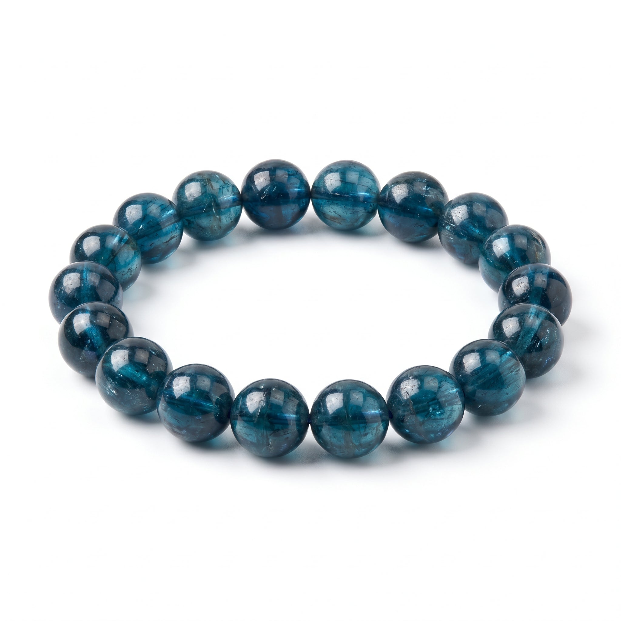 Premium Indicolite Blue Tourmaline Bracelet | Hand-Polished Natural Gemstone Jewelry for Wisdom & Confidence