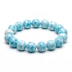 Premium Larimar Beaded Bracelet | Hand-Polished Natural Gemstone Jewelry for Peace & Communication
