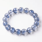 Premium Blue Rabbit Hair Quartz Beaded Bracelet | Hand-Polished Natural Gemstone Jewelry for Inner Peace & Clarity