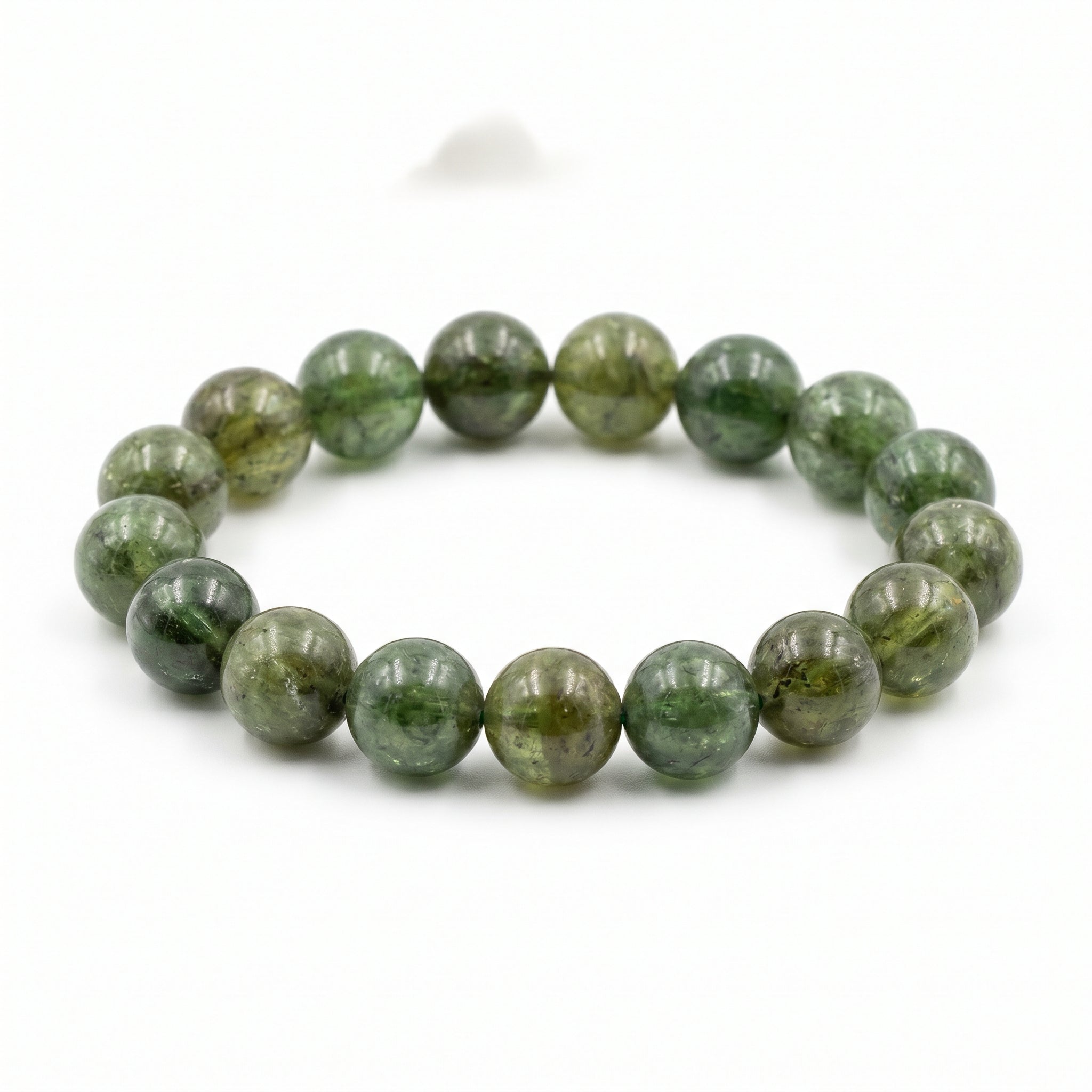 Premium Green Tourmaline Beaded Bracelet | Hand-Polished Natural Gemstone Jewelry for Harmony & Growth