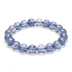 Premium Blue Rutilated Quartz Beaded Bracelet | Hand-Polished Natural Gemstone Jewelry for Abundance