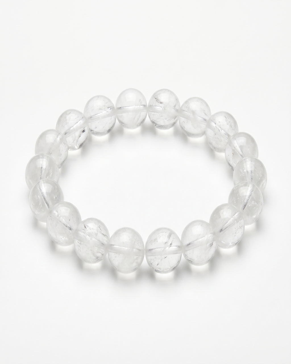 Premium Clear Quartz Beaded Bracelet | Hand-Polished Natural Gemstone Jewelry for Mindfulness & Balance