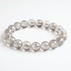 Premium Silver Rutilated Quartz Beaded Bracelet | Hand-Polished Natural Gemstone Jewelry for Wisdom & Confidence
