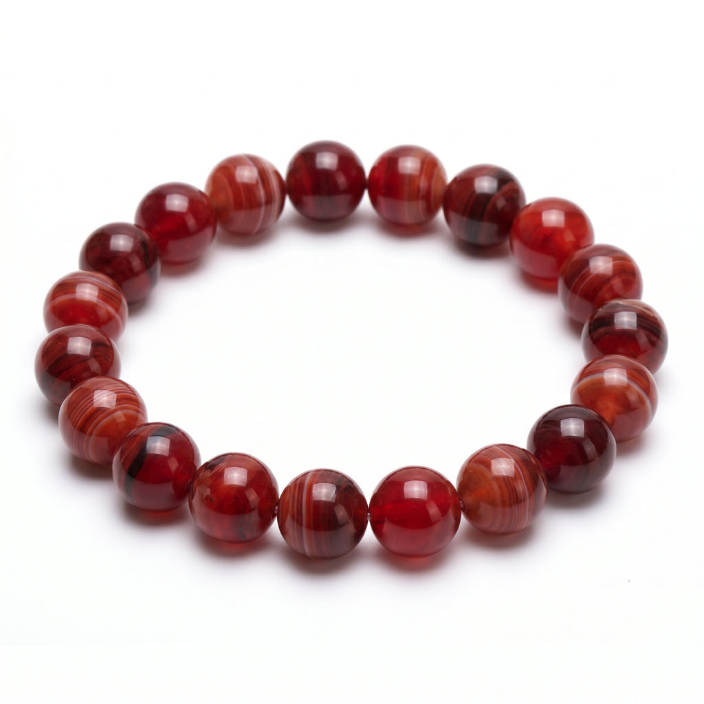 Premium Nanhong Agate Beaded Bracelet | Hand-Polished Natural Gemstone Jewelry for Elegance & Harmony