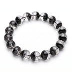 Premium Black Phantom Quartz Beaded Bracelet | Hand-Polished Natural Crystal Jewelry for Clarity & Protection