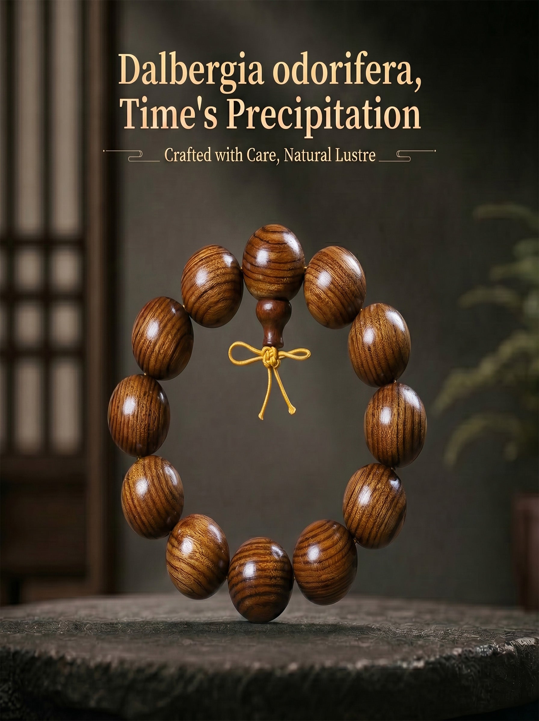Large-Leaf Yellow Rosewood Luxury Bead Bracelet | SUBVIBE