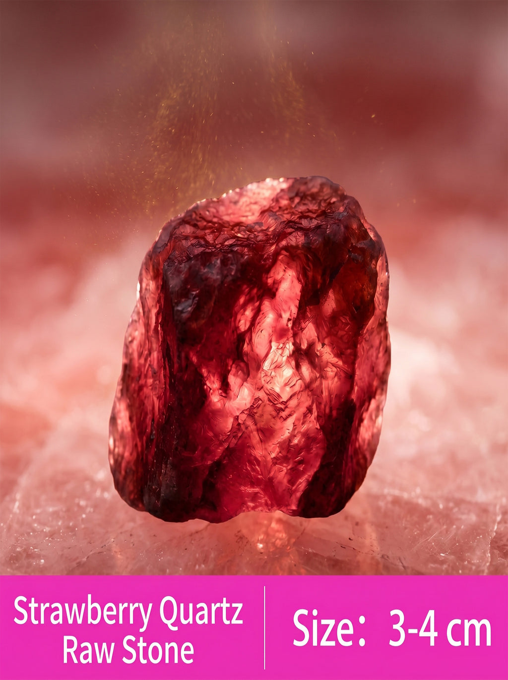 The Passion Ignite | Rare Raw Strawberry Quartz Crystal