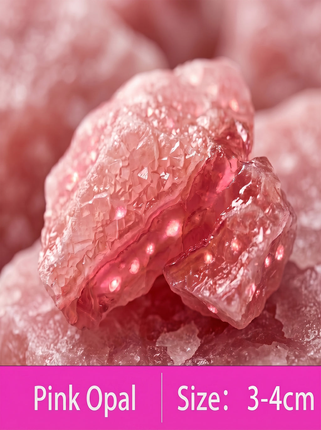 The Cosmic Silk | Rare Raw Pink Opal Healing Gemstone