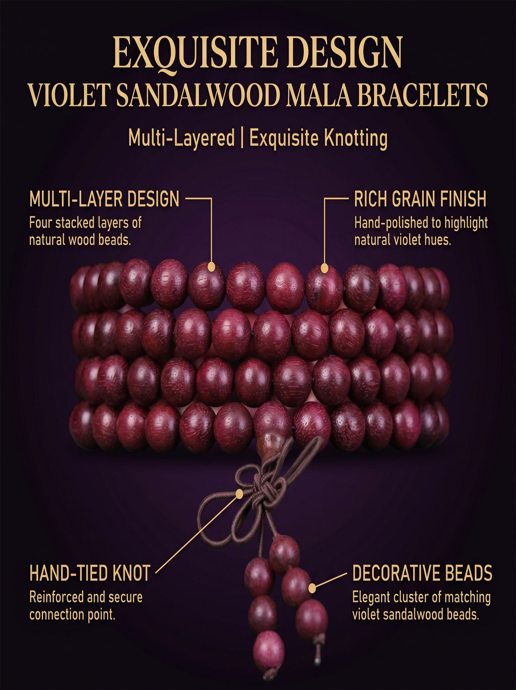 108 Mala Beads 'The Mystic Lavender Veil' | SUBVIBE