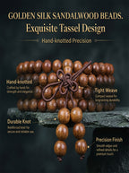Luxury Golden Silk Sandalwood 108 Mala Beads | SUBVIBE