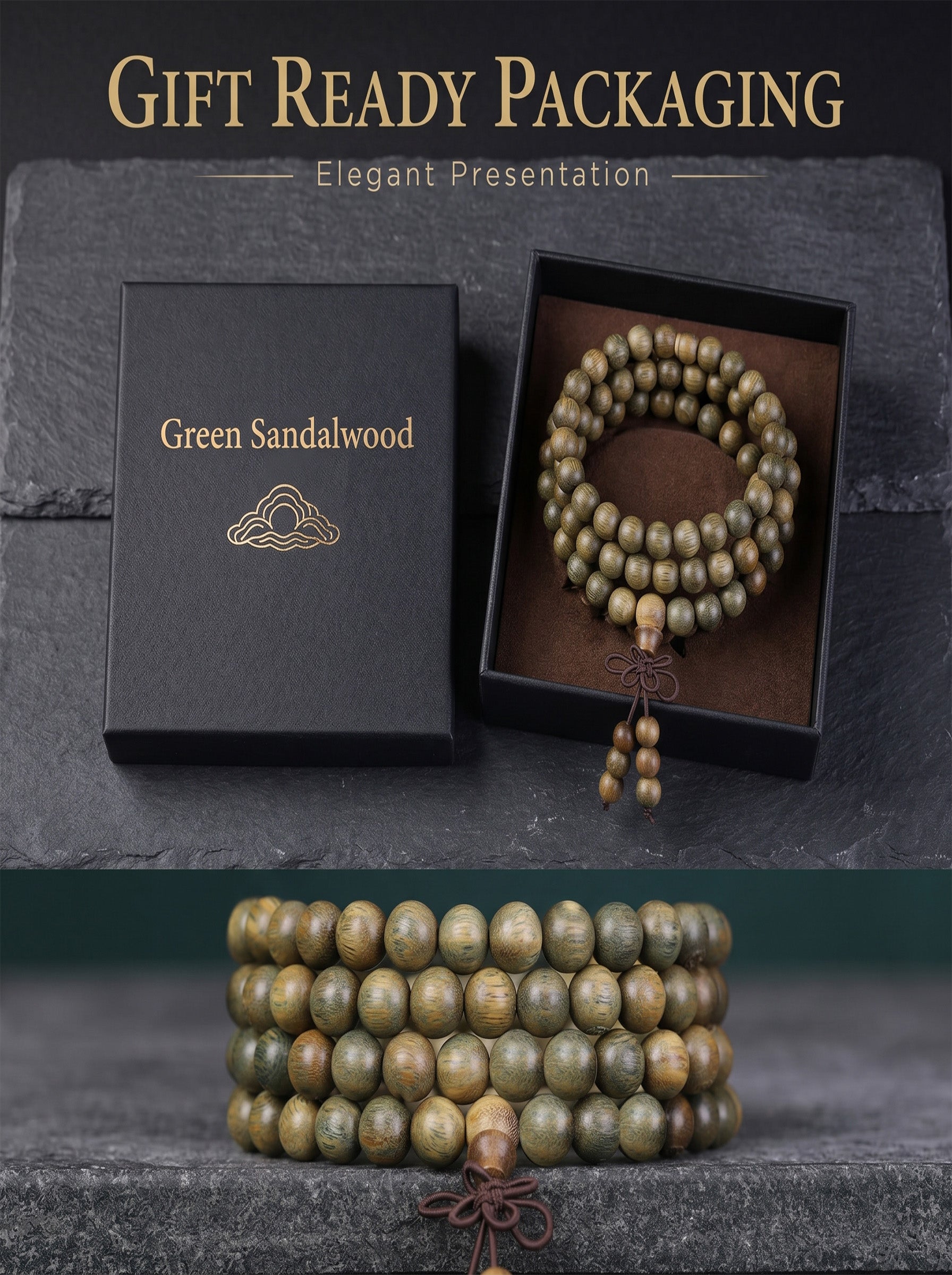 Natural Fragrant Green Sandalwood 108 Mala | SUBVIBE