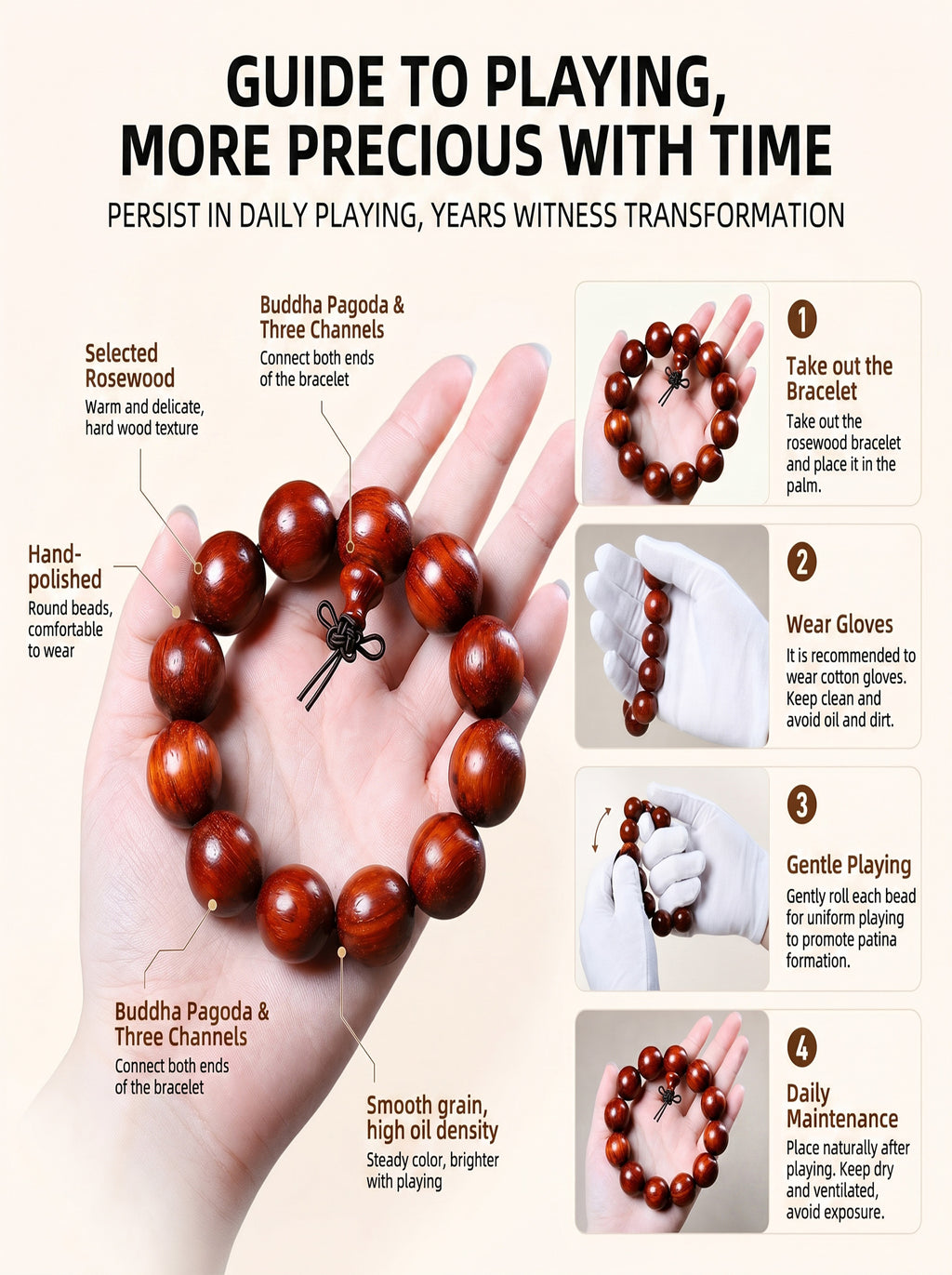 Exotic Cat's Eye Chatoyant Sandalwood Bracelet | SUBVIBE