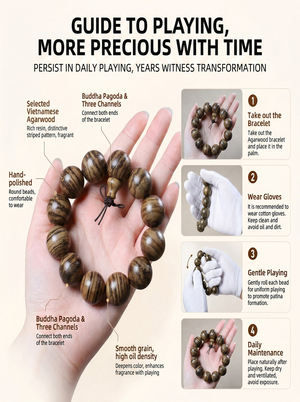 Premium Vietnamese Agarwood Bracelet 'The Ethereal Oasis' | SUBVIBE