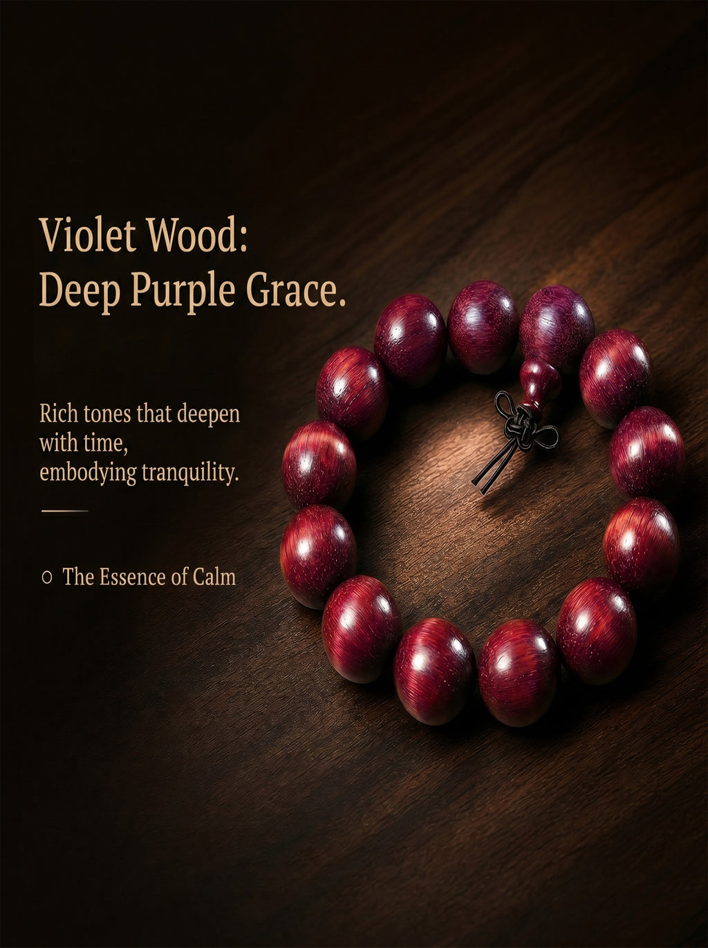 Genuine Violetwood Bead Bracelet 'The Sovereign Lavender' | SUBVIBE