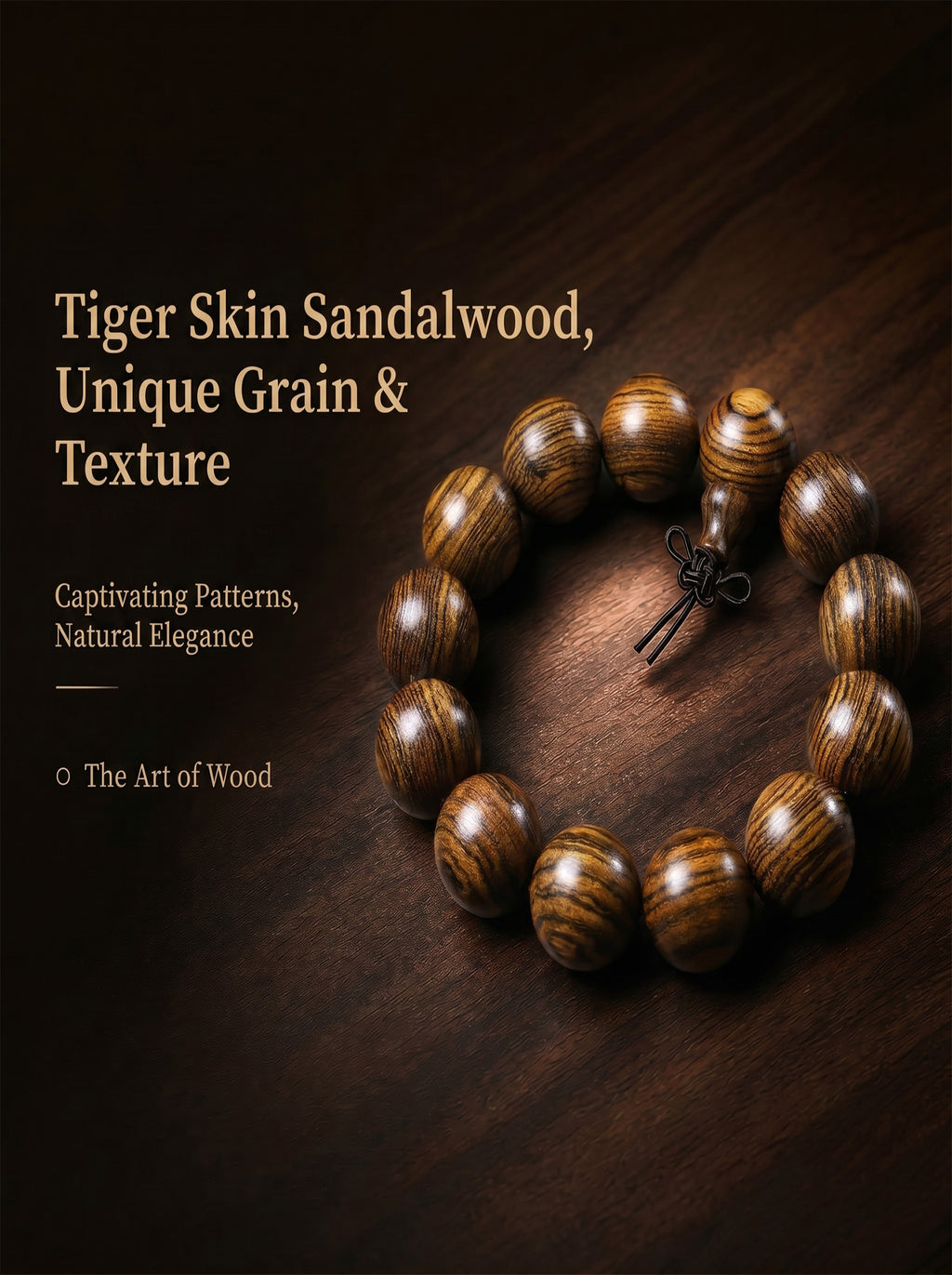 Bold Tiger-Skin Pattern Wooden Bracelet | SUBVIBE