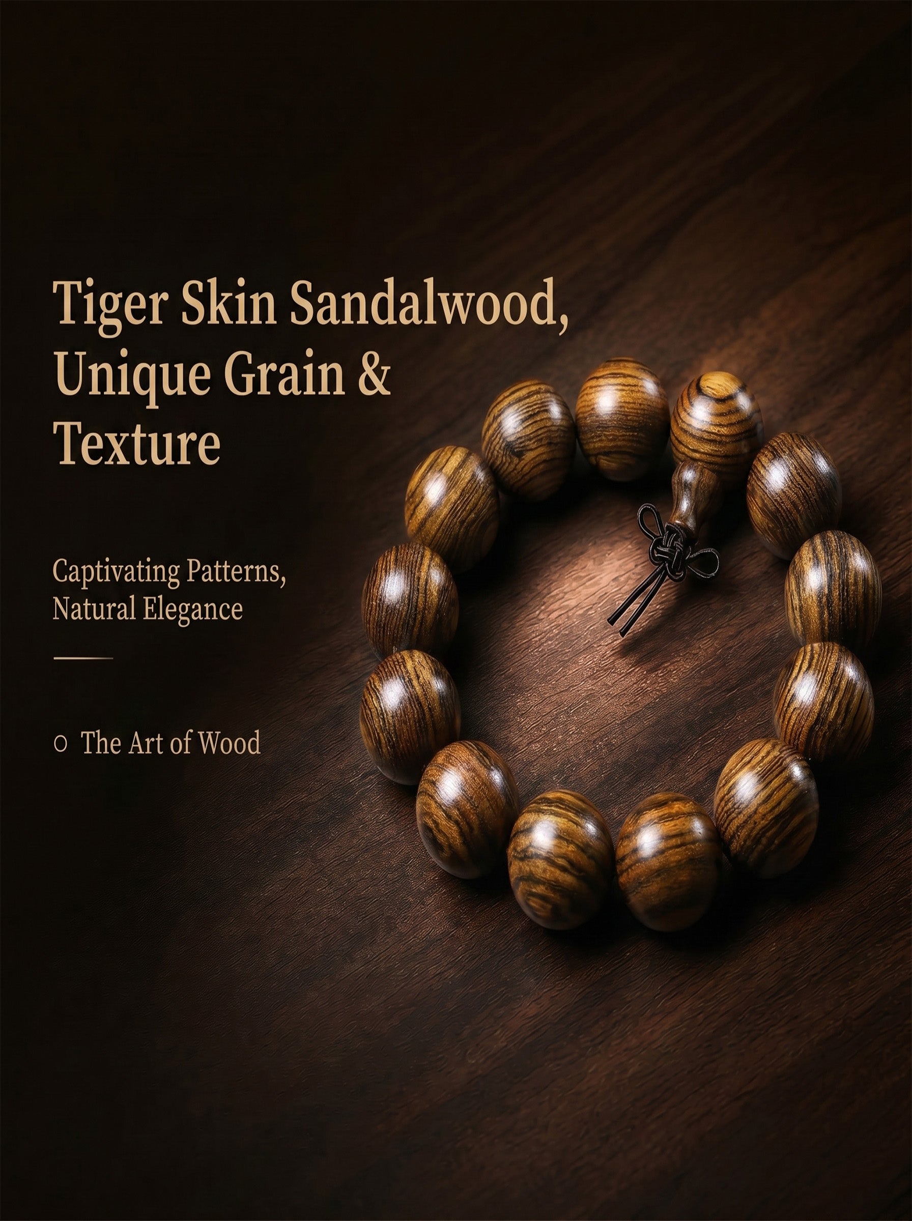 Bold Tiger-Skin Pattern Wooden Bracelet | SUBVIBE