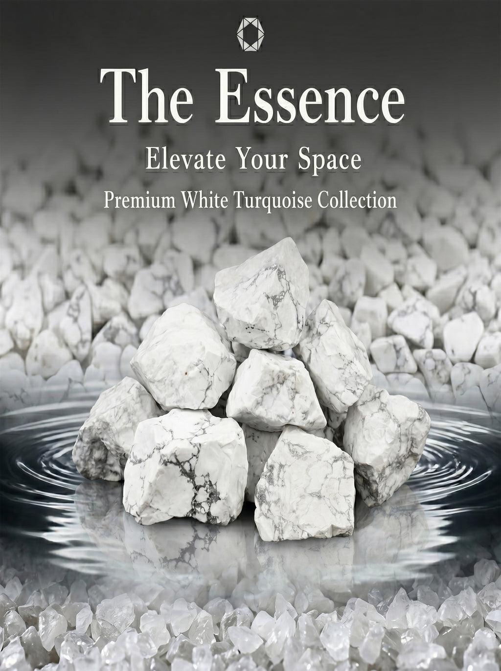 The Marble Mind | Raw White Turquoise Howlite Crystal