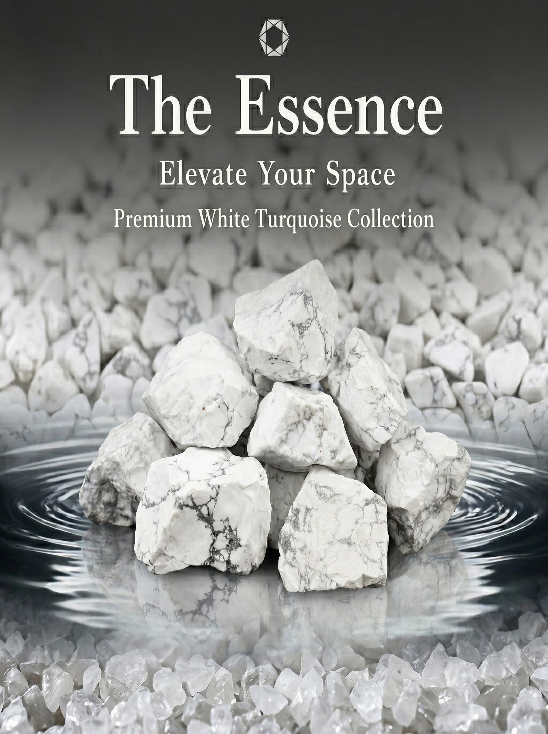 The Marble Mind | Raw White Turquoise Howlite Crystal