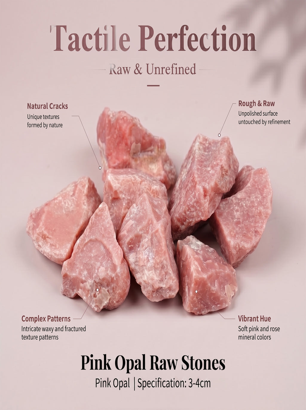 The Cosmic Silk | Rare Raw Pink Opal Healing Gemstone