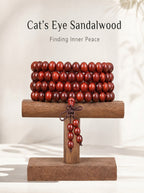 Exotic Cat's Eye Chatoyant Sandalwood 108 Mala | SUBVIBE
